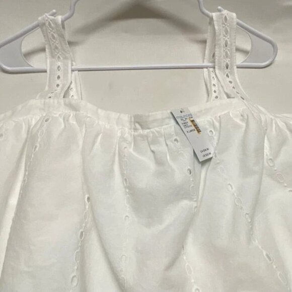 Maurices Summer Tank Blouse Women's XL White Sleeveless Eyelet Lace Top NWT - Picture 9 of 9